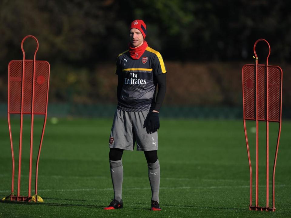 Per Mertesacker extended his Arsenal contract by an additional year in January (Getty)