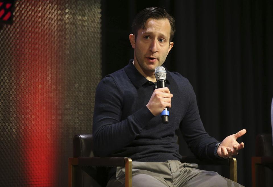 Chicago Blackhawks associate general manager Jeff Greenberg takes part in a Q&A event Monday, May 16, 2022, at the United Center Concert Club. (Antonio Perez/Chicago Tribune/Tribune News Service via Getty Images)