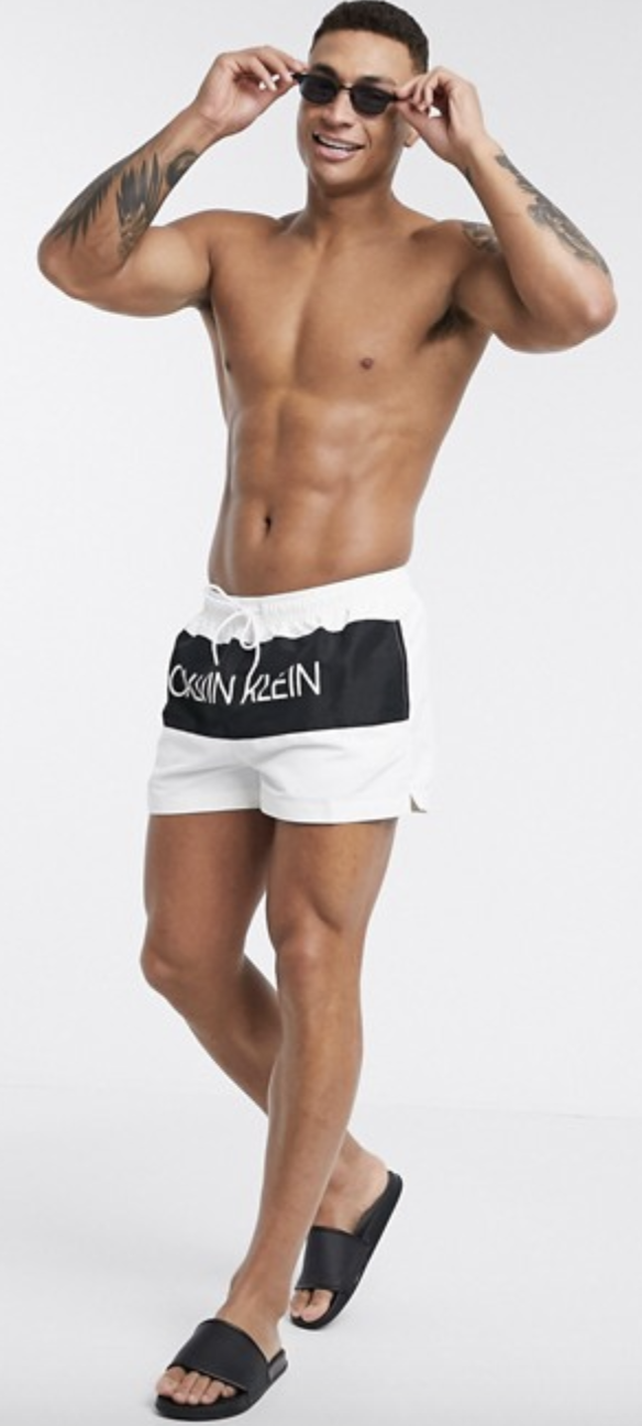 Calvin Klein recycled swim shorts co-ord, S$74.11 (was S$92.64). PHOTO: ASOS