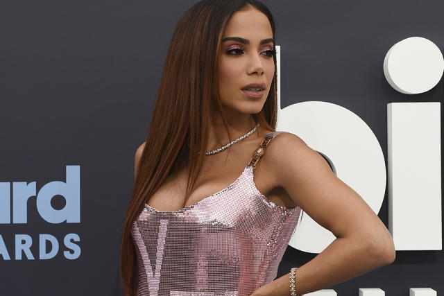 Anitta Sparkles in Pink Sequin Fendace Dress at Billboard Music