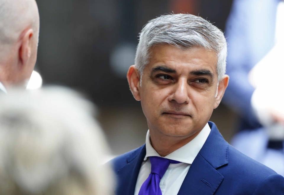 London Mayor Sadiq Khan said EU workers should be allowed back to help alleviate the problems witnessed at the UK’s airports (Ian West/PA) (PA Wire)