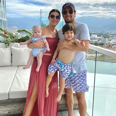 <p>Sergio Perez Instagram</p> Sergio Perez and Carola Martinez with their kids Sergio Jr. and Carlota.