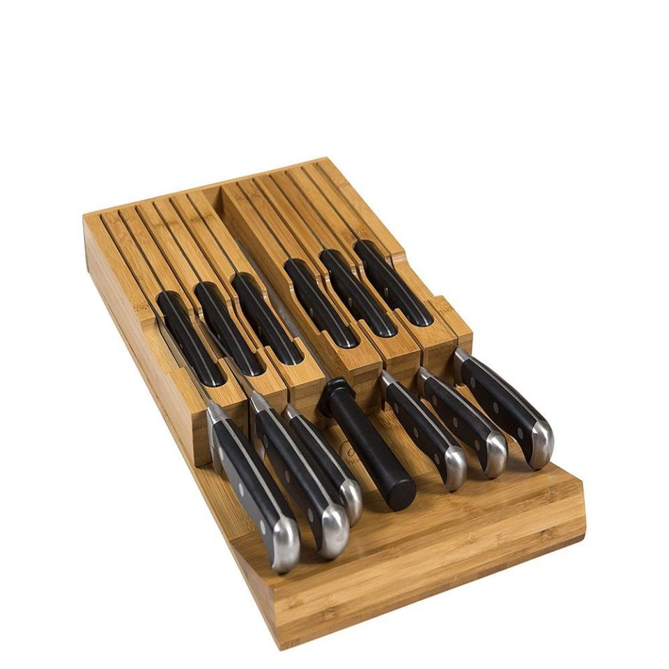 2) Noble Home & Chef In-Drawer Bamboo Knife Block