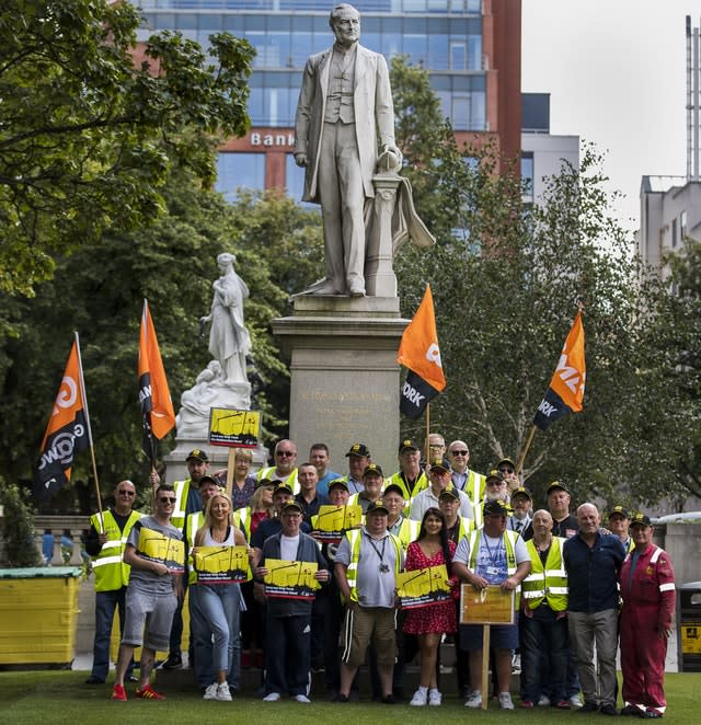 Protest at Belfast shipyard