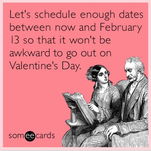 <p>Ah, yes, the awkwardness of <em>just</em> entering a new relationship around Valentine's Day ... </p><p><a href="https://www.instagram.com/p/BtlaCefAAvo/" rel="nofollow noopener" target="_blank" data-ylk="slk:See the original post on Instagram;elm:context_link;itc:0;sec:content-canvas" class="link ">See the original post on Instagram</a></p>