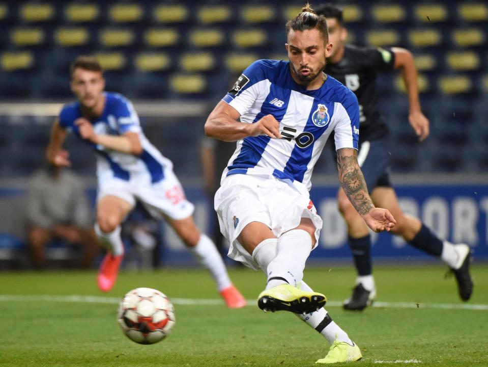 Alex Telles is in talks to join Manchester United from Porto (AFP via Getty)