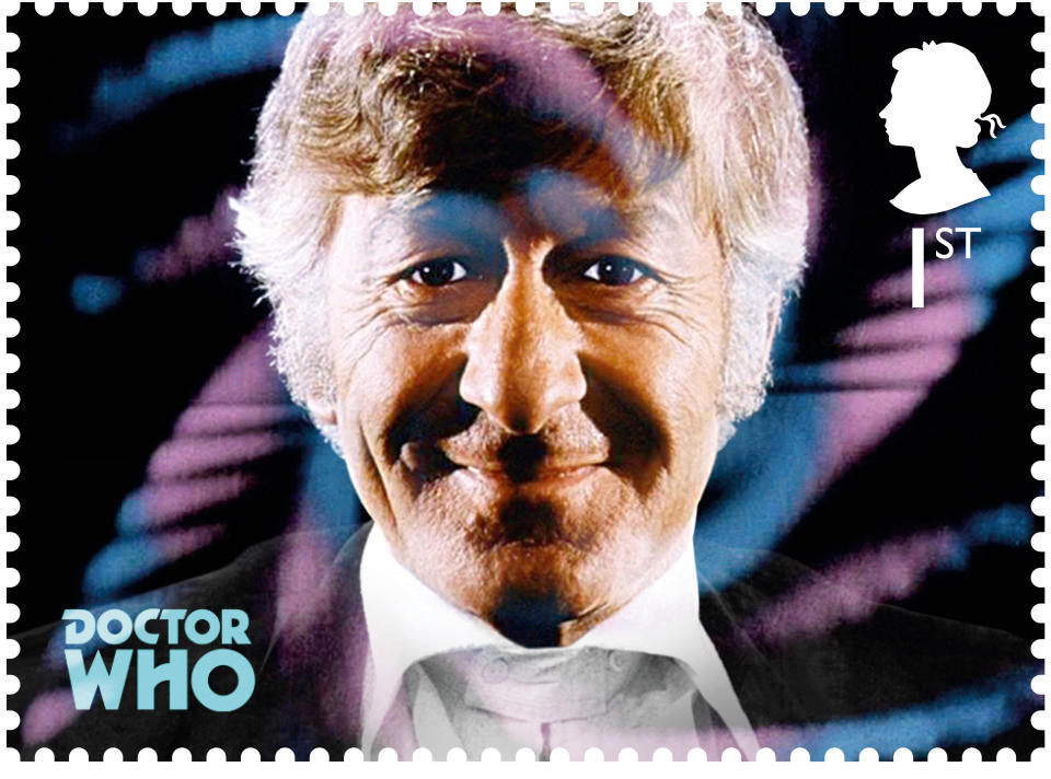 John Pertwee was the first to be filmed in colour, from 1970 to 1974 (Royal Mail)