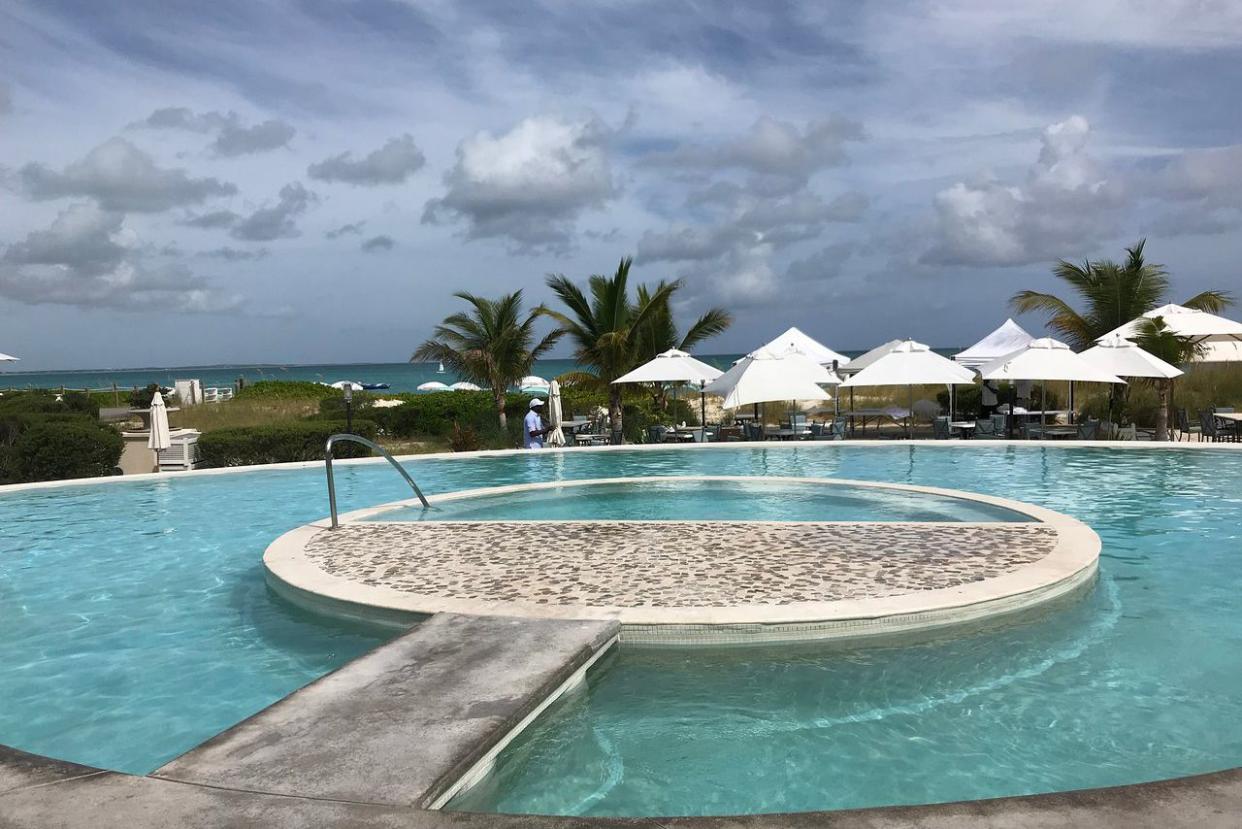 hot tub in infinity pool at Regent Palms | Turks and Caicos Islands