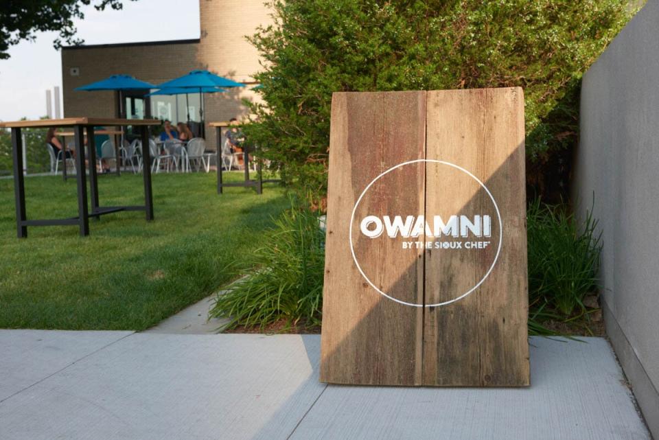 Owamni Restaurant exterior sign