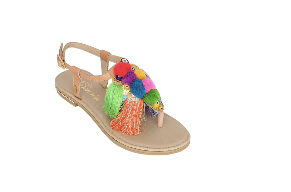 Bonbon pompoms leather sandals. (PHOTO: Luisaviaroma)