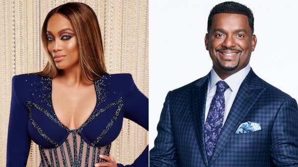 PHOTO: ABC's 'Dancing with the Stars' host Tyra Banks. | ABCs 'Americas Funniest Videos' host Alfonso Ribeiro. (Adrienne Raquel/ABC via Getty Images | Ricky Middlesworth/ABC via Getty Images)