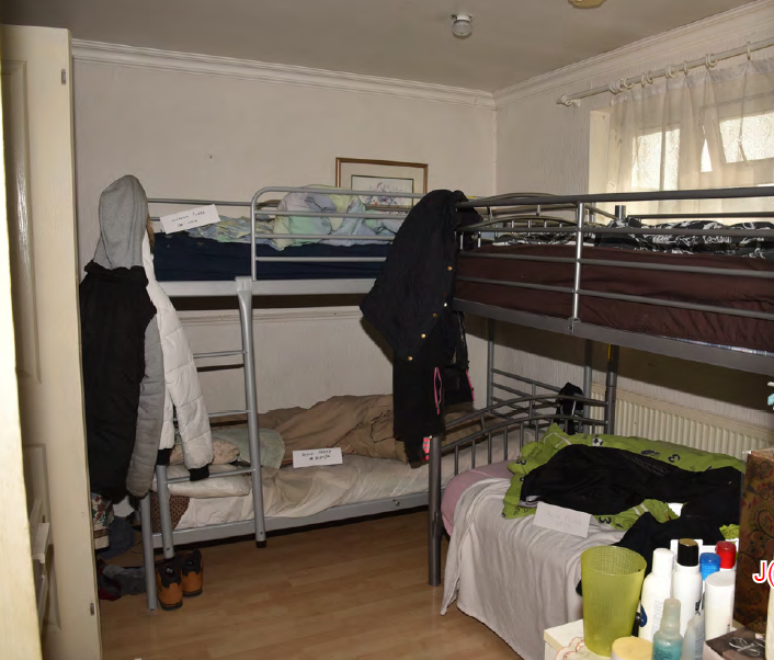 An image of one of the bedroom where the victims were staying in Bristol. (National Crime Agency)