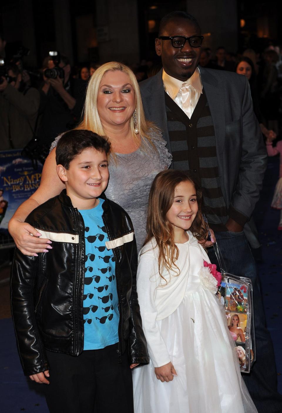 Vanessa Feltz, Ben Ofoedu and family attend the ‘Nanny McPhee And The Big Bang’ world film premiere at the Odeon West End on March 24, 2010 (Getty Images)