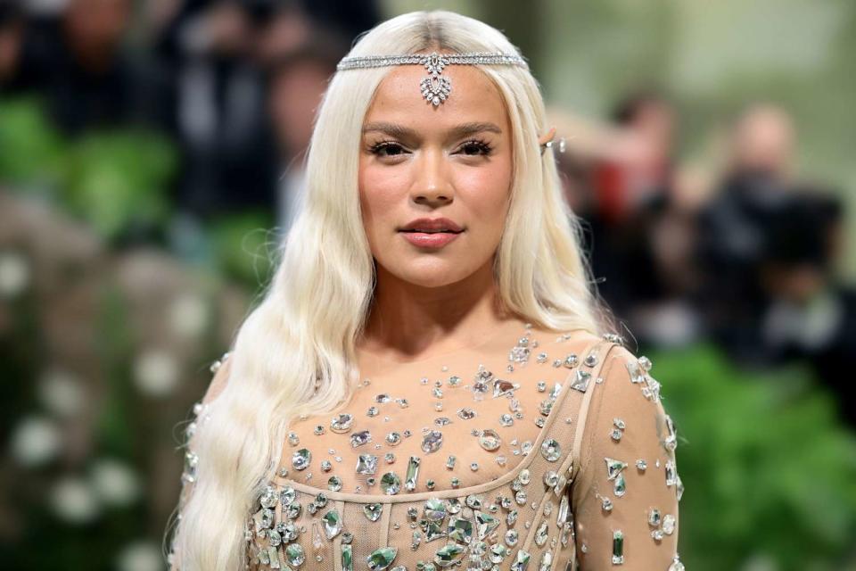 <p>Dimitrios Kambouris/Getty</p> Karol G at the 2024 Met Gala