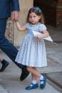 <p>Charlotte told a photographer outside her brother's christening 'you're not coming' – and it even made Prince William laugh. (AFP)</p> 