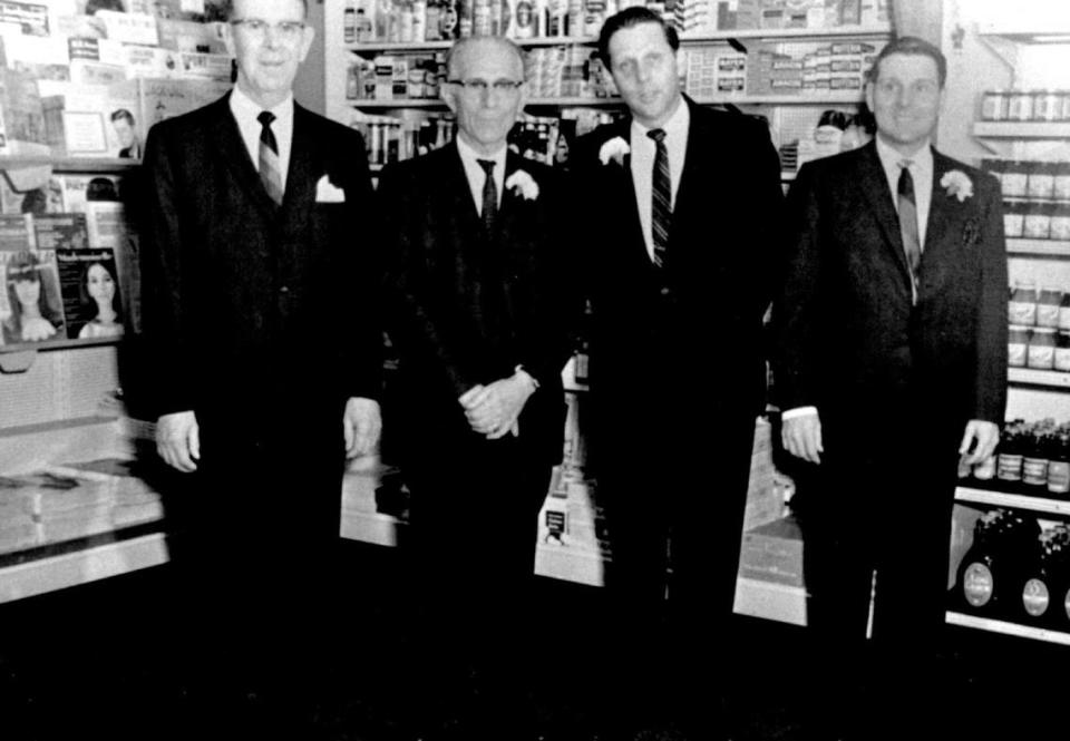 Larcher’s founder Frank Larcher is pictured second from left. Also pictured are, from left, Fred Shanklin and Larcher’s sons Ed Larcher and Joe Larcher.