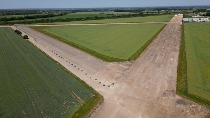 Vista aérea del aeródromo de Bourn