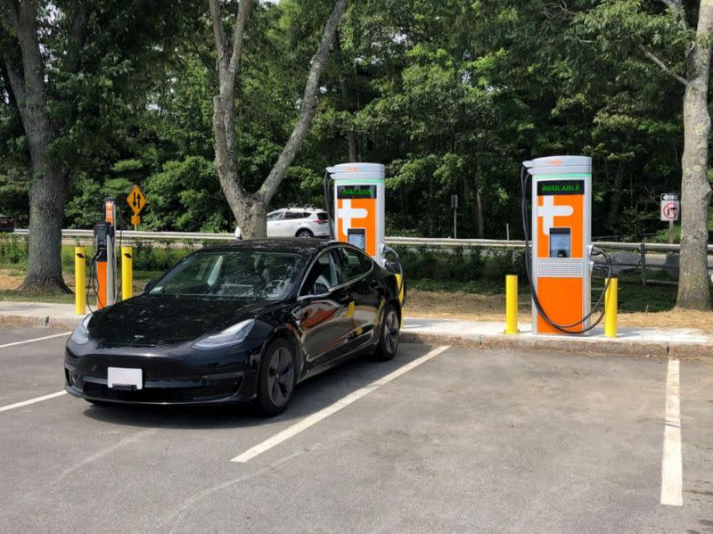 A ChargePoint charging location is seen in this undated handout photo