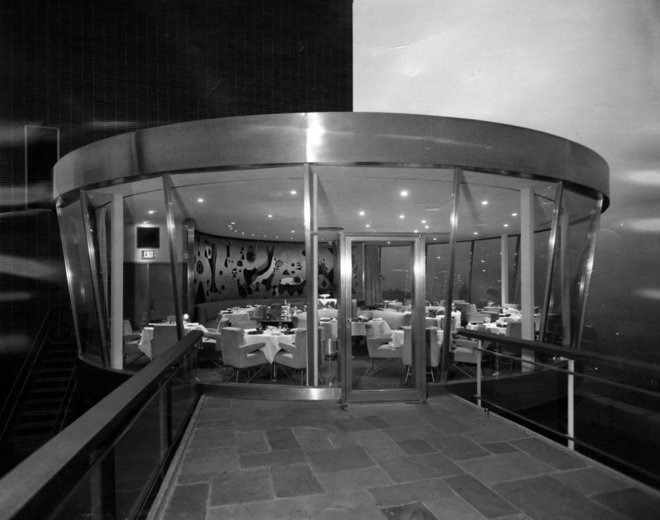 The Gourmet Room sat atop the 20th floor of the Terrace Hilton Hotel in 1961. The restaurant was surely among the most distinctive in America.