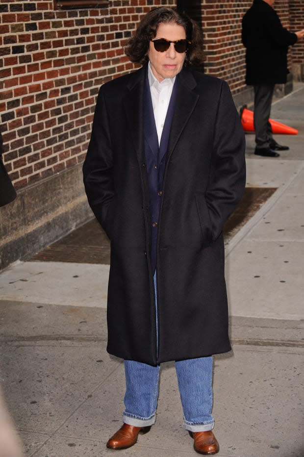 Lebowitz outside "The Late Show With David Letterman."