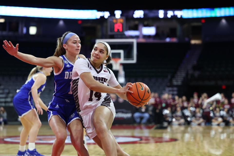 Scenes from Missouri State's Missouri Valley Conference Tournament quarterfinal game against Drake on Friday, March 11, 2022, at the TaxSlayer Center in Moline, Illinois.