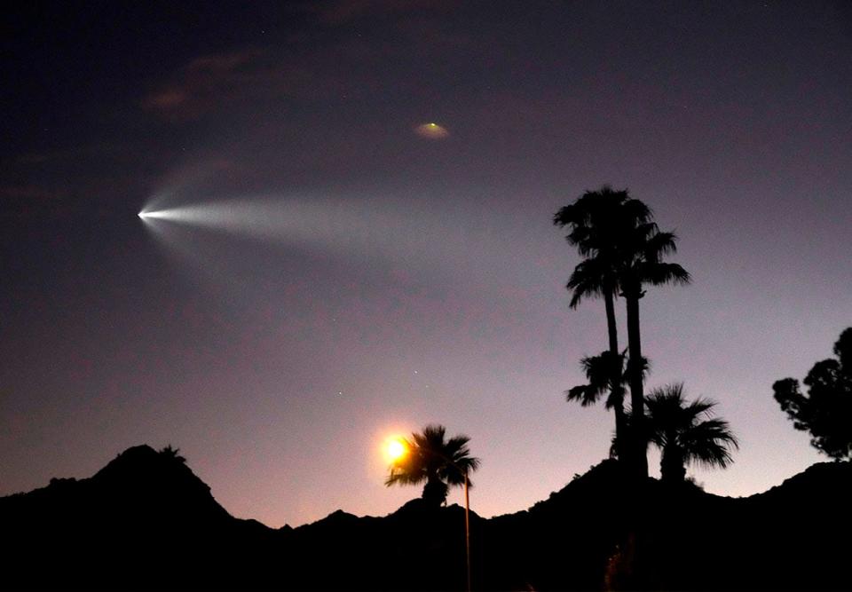 SpaceX rocket launch over Arizona on Oct. 27, 2022.