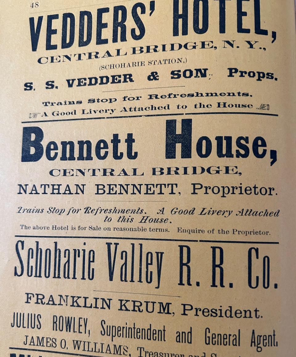 Businesses along the railroad lines as shown in the 1873 directory.