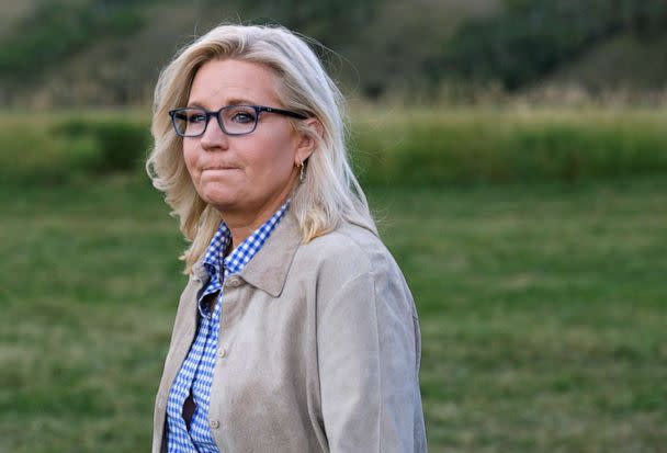 PHOTO: Republican candidate U.S. Representative Liz Cheney looks on during her primary election night party in Jackson, Wyo. Aug. 16, 2022. (David Stubbs/Reuters)