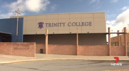 The alleged stabbing happened at Trinity College in Adelaide's northern suburbs. Source: 7 News