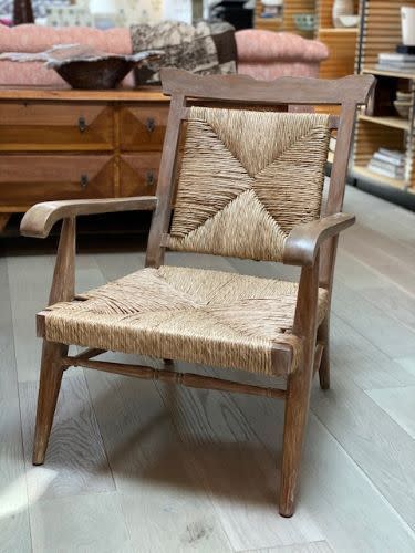 1) Rush and Oak Armchair