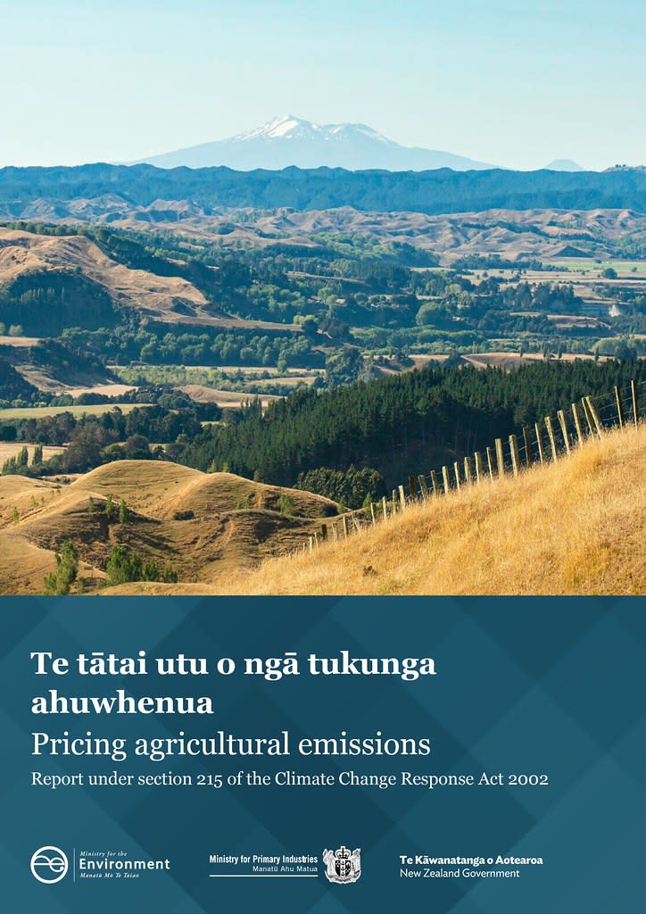 紐西蘭農業排放定價報告書。圖片來源：紐西蘭環境部