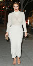 <p><b>N.Y.C. NIGHTS 2015</b><br> Turtlenecks are risky. Mesh turtlenecks are even riskier. Especially when paired with a lycra high-waisted pencil skirt. (NOTE: Kim was going for a casual dinner with her friend Simon Huck in this photo.)</p>