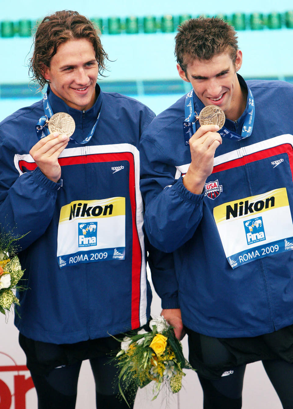 They again share the gold medal for the 4x200m Free Relay. (Credit: Lars Baron/Bongarts/Getty Images)