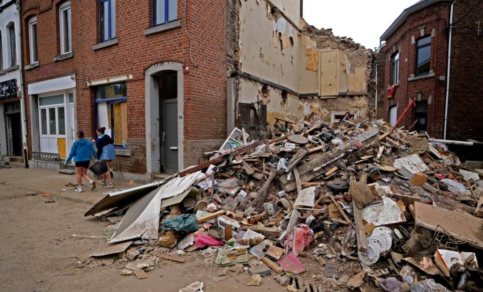 Extreme rainfall behind severe flooding in Vaux-sous-Chevremont, Belgium in July was made more likely by the climate crisis, scientists say (Copyright 2021 The Associated Press. All rights reserved)