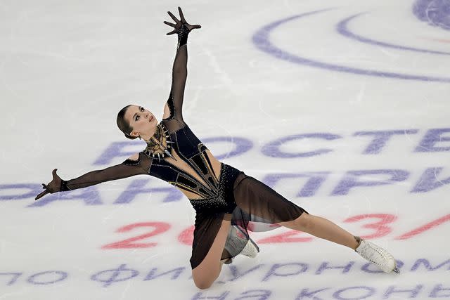 <p>Sefa Karacan/Anadolu via Getty Images</p> Figure skater Kamila Valiyeva at the Megasport Arena in Moscow in November 2023