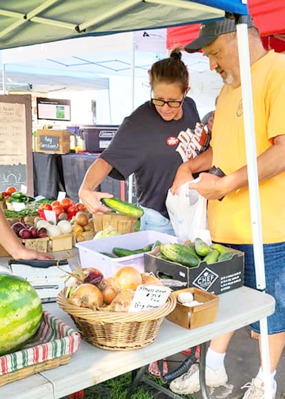 Fresh local produce is offered at Coldwater Farmers Market.