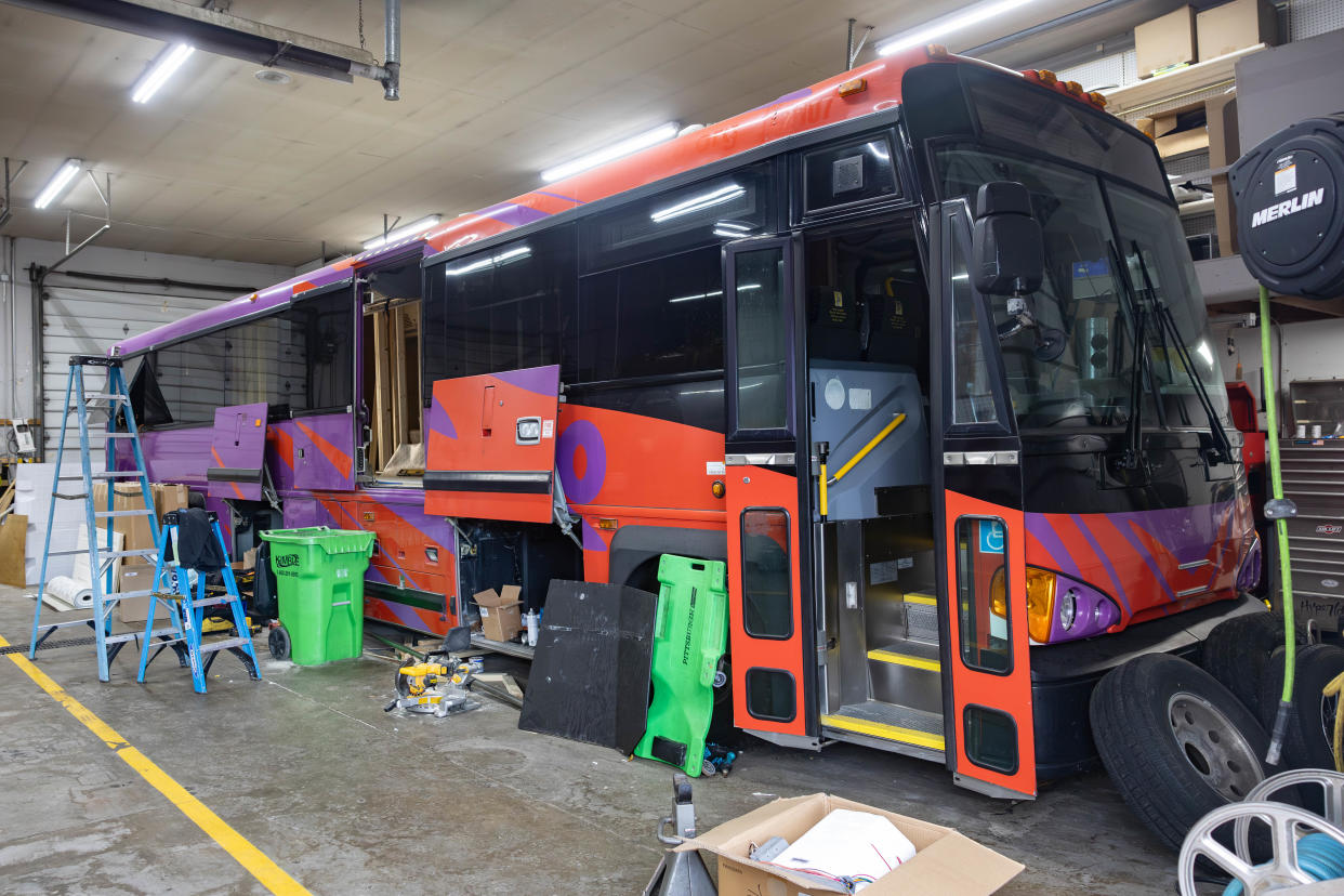 The local nonprofit Forever R Children procured an Akron Metro RTA bus to convert into a mobile shower facility to serve the area’s vulnerable and homeless population.