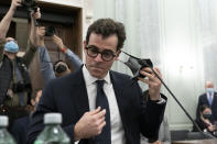 Adam Mosseri, the head of Instagram, arrives to testify before the Senate Commerce, Science, and Transportation Subcommittee on Consumer Protection, Product Safety, and Data Security hearing on Capitol Hill in Washington Wednesday Dec. 8, 2021. (AP Photo/Jose Luis Magana)