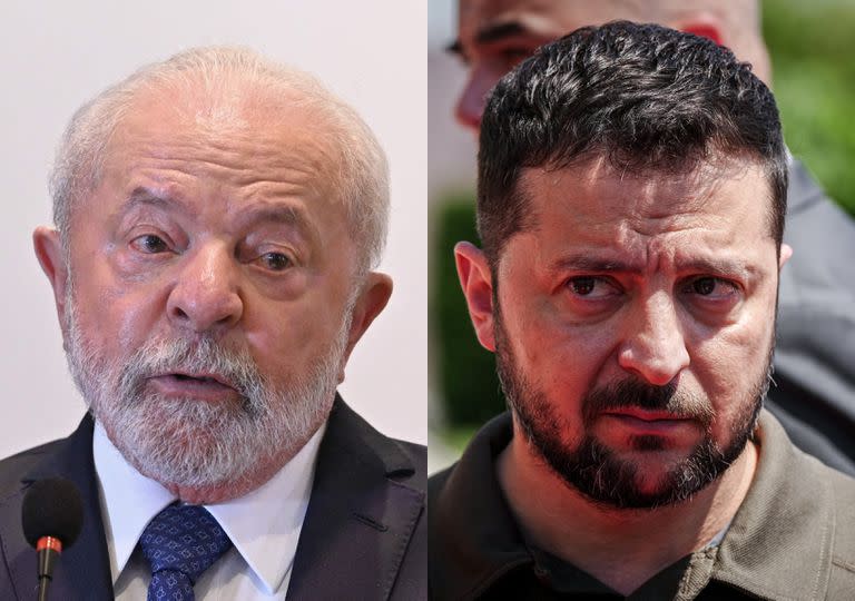 El presidente de Brasil, Luiz Inácio Lula da Silva, y su homólogo de Ucrania, Volodimir Zelensky.