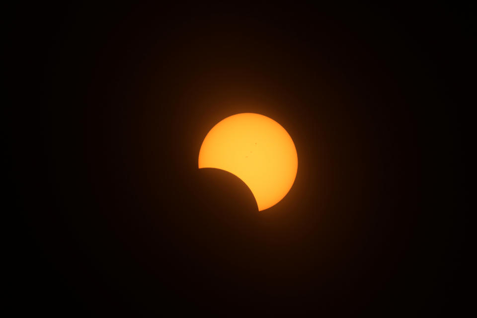 The eclipse as viewed from Depoe Bay, Oregon. (Photo: Mike Blake/Reuters)