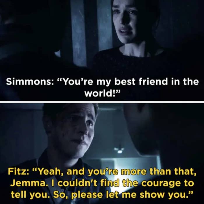 Simmons: "You're my best friend in the world," Fitz: "And you're more than that"