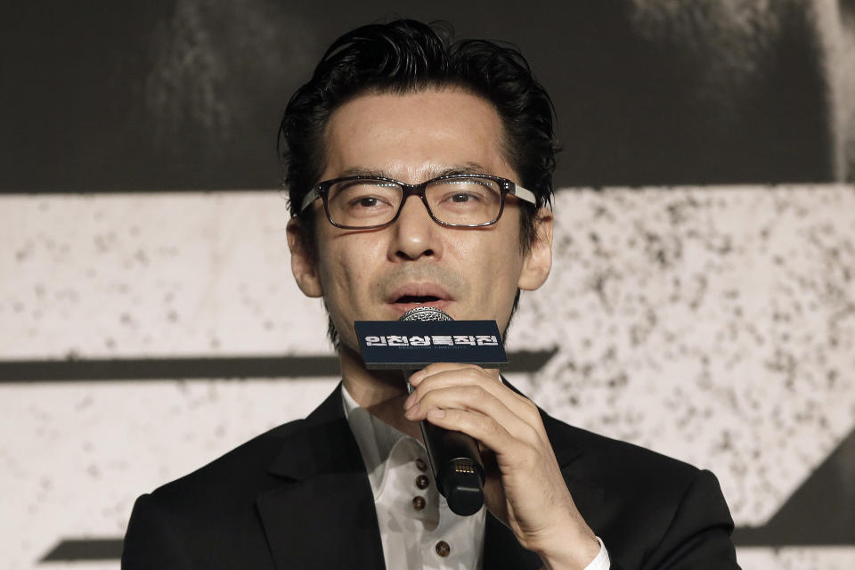 FILE - South Korean director John H. Lee speaks during a news conference to promote his new film "Operation Chromite" in Seoul, South Korea, on July 13, 2016. The East Asia Super League has started production on a reality TV series covering the inaugural season of the pan-regional basketball competition. Lee will lead the project and work with executive producers Ezra Holland, a director of CTRL Media owned by NBA great Steve Nash. (AP Photo/Ahn Young-joo, File)