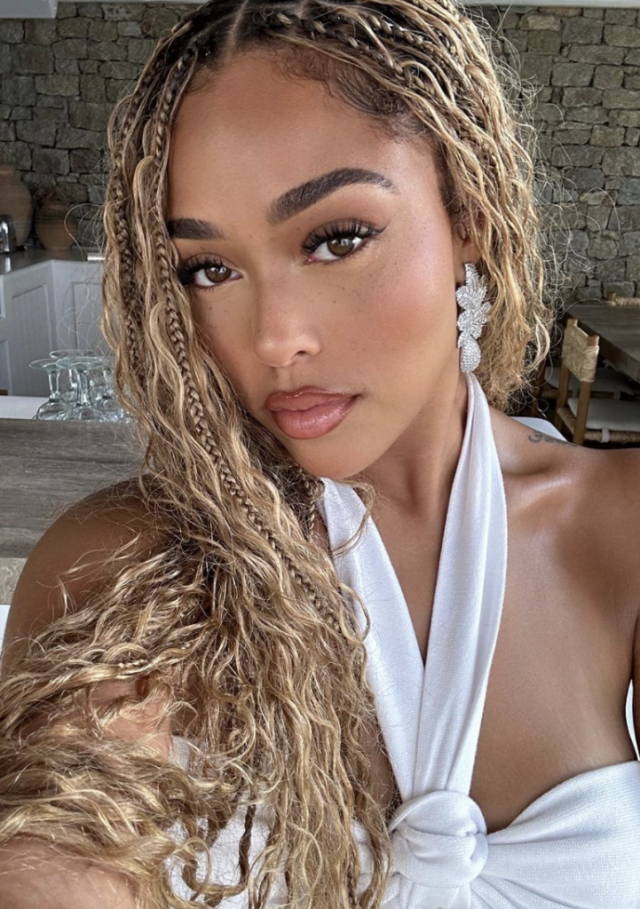 Jordyn Woods Wears Halter Cutout Dress on Instagram