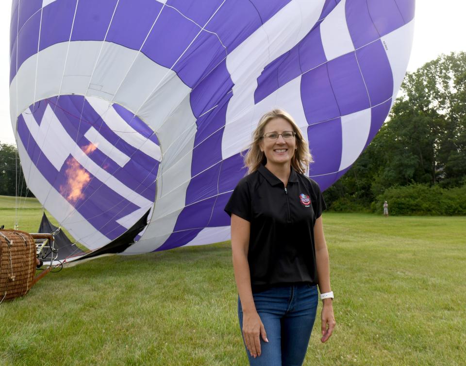 Megan Stangelo, event manager for the Canton Regional Chamber of Commerce, plans and oversees the Balloon Classic, one of the most popular events during the Pro Football Hall of Fame Enshrinement Week.