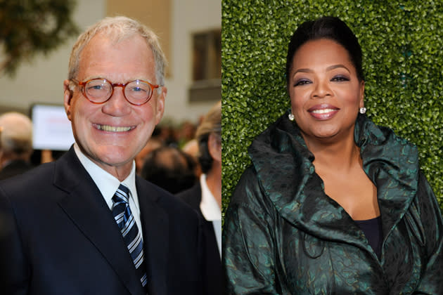 David Letterman and Oprah Winfrey