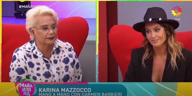 Carmen Barbieri y Karina Mazzocco se dijeron de todo en vivo