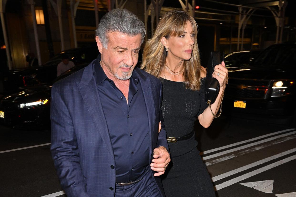 Sylvester Stallone and Jennifer Flavin leave The Polo Bar