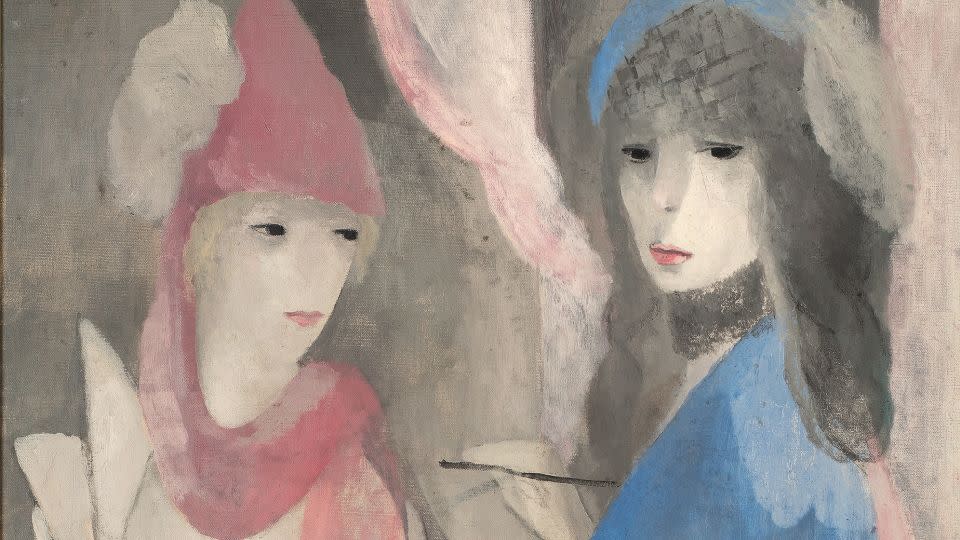 "Woman Painter and Her Model (Femme peintre et son modèle)," from 1921. - Fondation Foujita/Artists Rights Society, New York/ADAGP, Paris/Christie's/Bridgeman Images/Courtesy Barnes Foundation