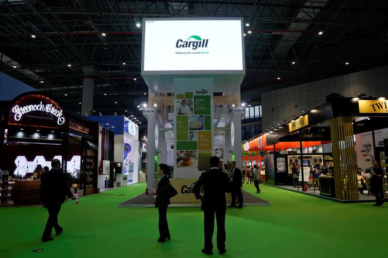 FILE PHOTO: A Cargill sign is seen during the China International Import Expo (CIIE), at the National Exhibition and Convention Center in Shanghai