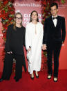 <p>Fashion runs in the family! Meryl Streep wore a minimalist set and her trademark frames, while her daughter Grace and her daughter's husband, Mark Ronson, coordinated in white and navy. </p>